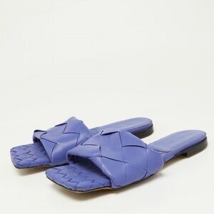 Bottega Veneta Purple Intrecciato Lether Slides